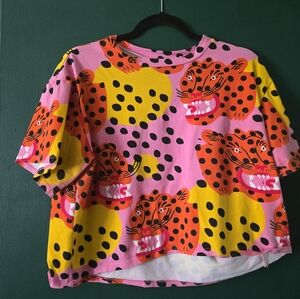 Nooworks Cropped Pink and Yellow Leopard